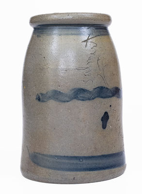 Very Rare Western PA Stoneware Canning Jar w/ Incised Pottery Order Notation