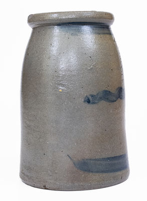 Very Rare Western PA Stoneware Canning Jar w/ Incised Pottery Order Notation