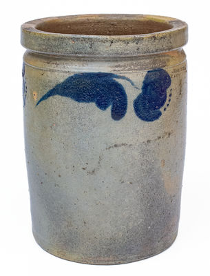 JOHN BELL / WAYNESBORO Stoneware Jar w/ Cobalt Floral Decoration