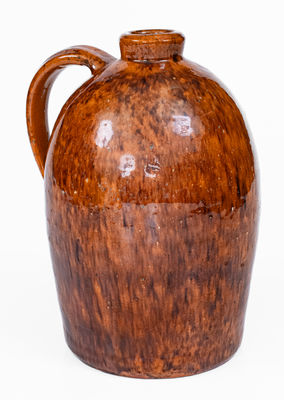 JOHN BELL / WAYNESBORO Redware Jug w/ Sponged Manganese Decoration