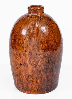 JOHN BELL / WAYNESBORO Redware Jug w/ Sponged Manganese Decoration