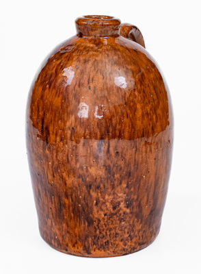 JOHN BELL / WAYNESBORO Redware Jug w/ Sponged Manganese Decoration