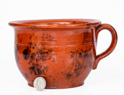 Philadelphia Redware Chamberpot w/ Manganese Decoration