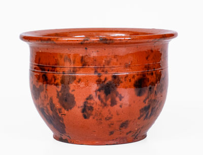 Philadelphia Redware Chamberpot w/ Manganese Decoration