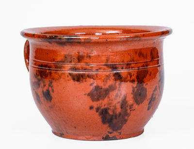 Philadelphia Redware Chamberpot w/ Manganese Decoration