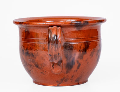 Philadelphia Redware Chamberpot w/ Manganese Decoration