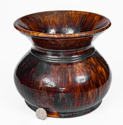 JOHN BELL, Waynesboro, PA Redware Cuspidor, c1840-80