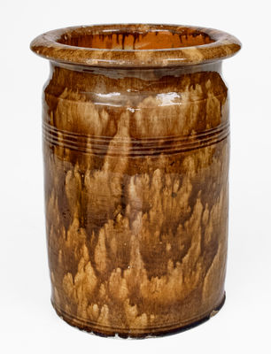 Glazed American Redware Jar w/ Rockingham-Type Glaze, 19th century