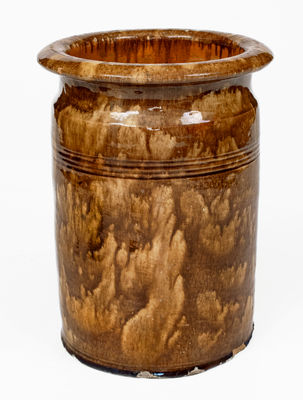 Glazed American Redware Jar w/ Rockingham-Type Glaze, 19th century
