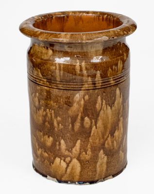 Glazed American Redware Jar w/ Rockingham-Type Glaze, 19th century