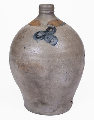 Ovoid Virginia Stoneware Jug w/ Floral Decoration, c1825