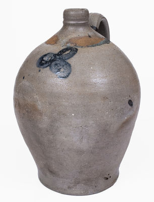 Ovoid Virginia Stoneware Jug w/ Floral Decoration, c1825