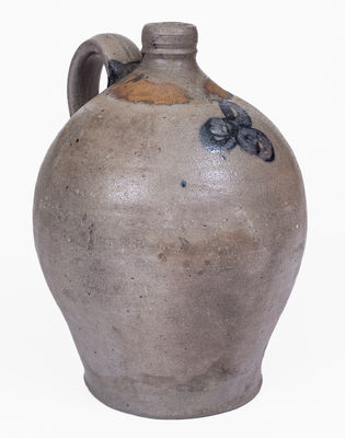 Ovoid Virginia Stoneware Jug w/ Floral Decoration, c1825