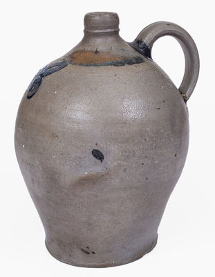 Ovoid Virginia Stoneware Jug w/ Floral Decoration, c1825