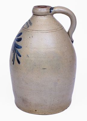 2 Gal. COWDEN & WILCOX / HARRISBURG, PA Stoneware Jug w/ Floral Decoration