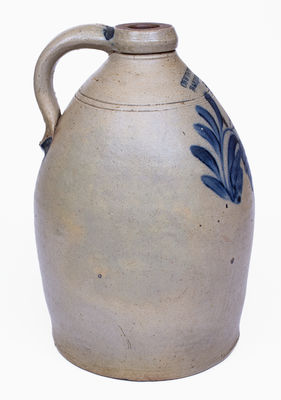 2 Gal. COWDEN & WILCOX / HARRISBURG, PA Stoneware Jug w/ Floral Decoration