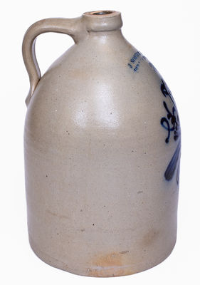 Fine J. NORTON & CO. / BENNINGTON, VT Stoneware Jug w/ Bold Double Bird Decoration