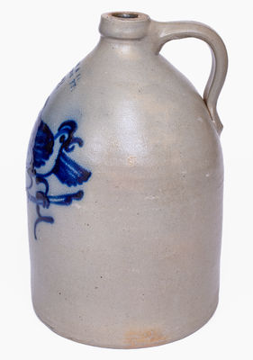 Fine J. NORTON & CO. / BENNINGTON, VT Stoneware Jug w/ Bold Double Bird Decoration