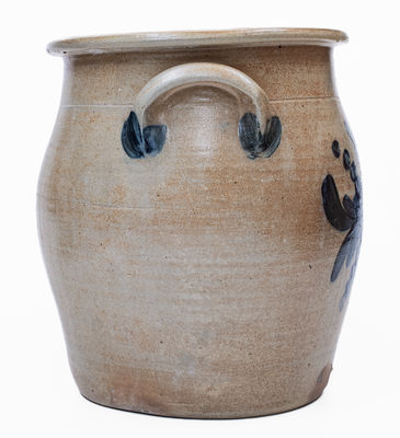 Fine 3 Gal. COWDEN & WILCOX / HARRISBURG, PA Stoneware Jar w/ Elaborate Floral Decoration