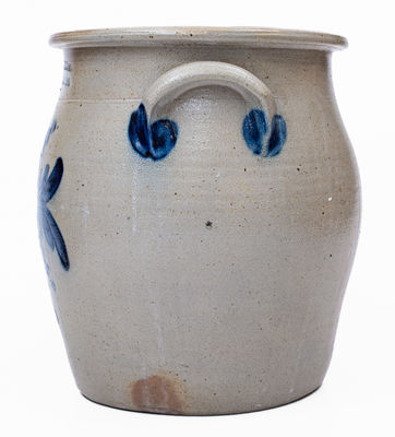 Fine 3 Gal. COWDEN & WILCOX / HARRISBURG, PA Stoneware Jar w/ Elaborate Floral Decoration