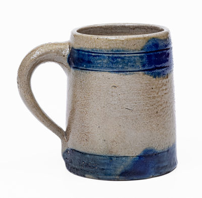 F. HEYDE / NO 648 4TH ST. NY Cobalt-Banded Stoneware Mug