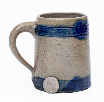 F. HEYDE / NO 648 4TH ST. NY Cobalt-Banded Stoneware Mug
