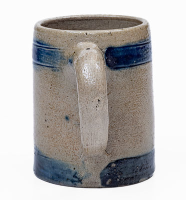 F. HEYDE / NO 648 4TH ST. NY Cobalt-Banded Stoneware Mug
