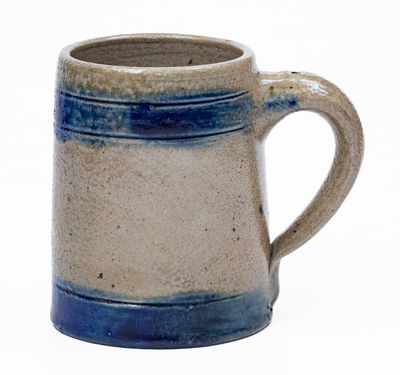 F. HEYDE / NO 648 4TH ST. NY Cobalt-Banded Stoneware Mug