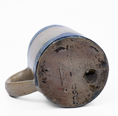 F. HEYDE / NO 648 4TH ST. NY Cobalt-Banded Stoneware Mug