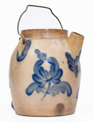 COWDEN & WILCOX / HARRISBURG, PA Stoneware Batter Pail with Tulip Decoration