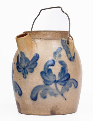 COWDEN & WILCOX / HARRISBURG, PA Stoneware Batter Pail with Tulip Decoration