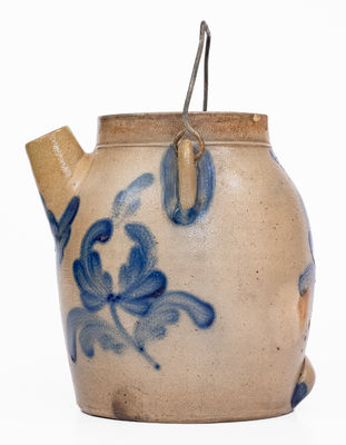 COWDEN & WILCOX / HARRISBURG, PA Stoneware Batter Pail with Tulip Decoration