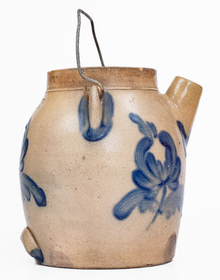 COWDEN & WILCOX / HARRISBURG, PA Stoneware Batter Pail with Tulip Decoration