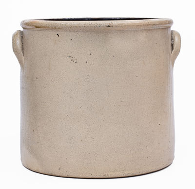 WM. E. WARNER / WEST TROY, NY Stoneware Crock w/ Flying Eagle Decoration