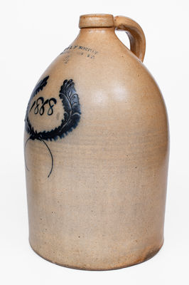 Scarce 4 Gal. E. & L. P. NORTON / BENNINGTON, VT w/ Wreath Dated