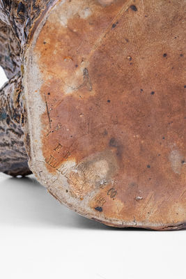 Lot of Three: Graduated F. B. NORTON & CO. / WORCESTER, MASS Stoneware Stump-Form Planters