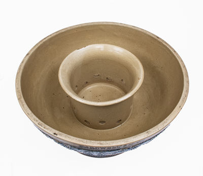 Large Stoneware Molded Punchbowl Advertising BARDWELL S ROOT BEER, Whites Utica