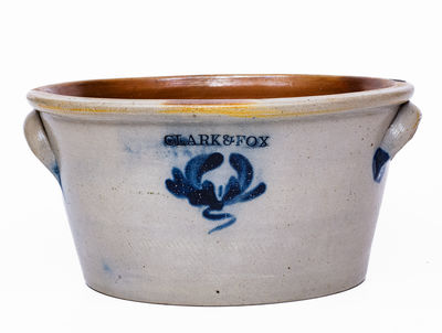 Rare CLARK & FOX, Athens, NY Stoneware Bowl, c1829-38