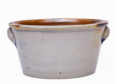 Rare CLARK & FOX, Athens, NY Stoneware Bowl, c1829-38