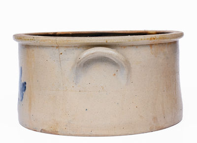 Rare L. LEHMAN & CO. / WEST 12 ST. N.Y. Large-Sized Stoneware Cake Crock w/ Grapes Decoration