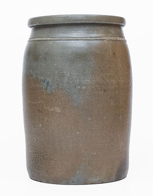2 Gal. E. J. MILLER / ALEXANDRIA, VA Stoneware Advertising Jar w/ Stenciled Sun