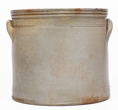 3 Gal. N. CLARK & CO. / LYONS Stoneware Crock w/ Slip-Trailed Floral Decoration