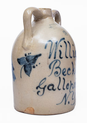 Exceptional Gallupville, NY Advertising Cider Jug by NEW YORK STONEWARE CO. / FORT EDWARD