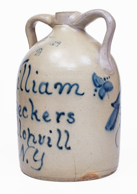 Exceptional Gallupville, NY Advertising Cider Jug by NEW YORK STONEWARE CO. / FORT EDWARD