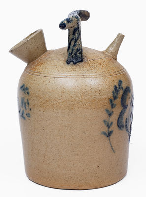 Unusual Ohio Stoneware Harvest Jug w/ Grapes Decoration, c1880