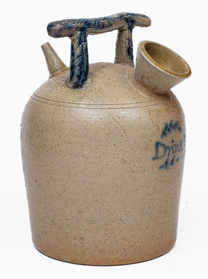 Unusual Ohio Stoneware Harvest Jug w/ Grapes Decoration, c1880