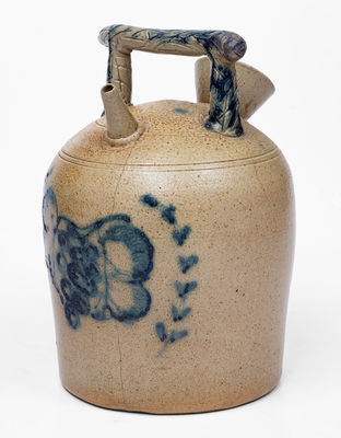 Unusual Ohio Stoneware Harvest Jug w/ Grapes Decoration, c1880