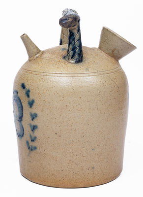 Unusual Ohio Stoneware Harvest Jug w/ Grapes Decoration, c1880