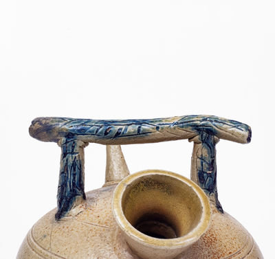 Unusual Ohio Stoneware Harvest Jug w/ Grapes Decoration, c1880