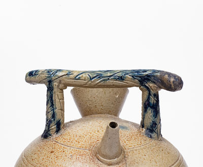 Unusual Ohio Stoneware Harvest Jug w/ Grapes Decoration, c1880